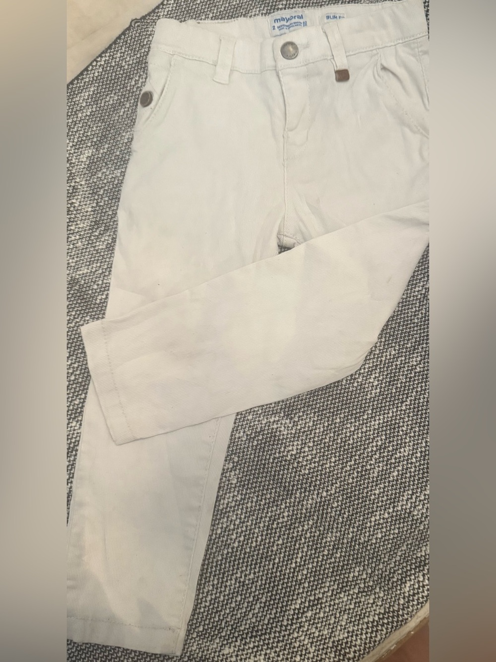 Mayoral White toddler chinos